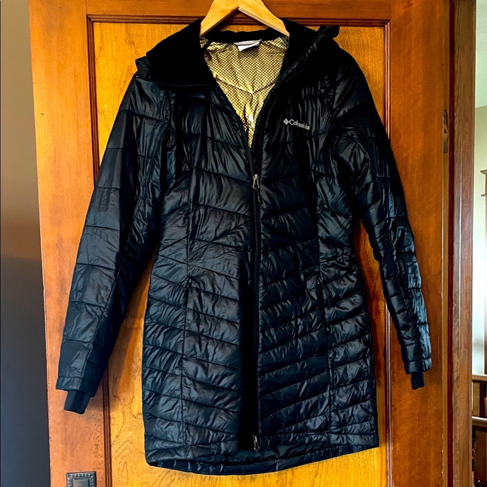 Columbia Women's XS Black Hooded Puffer Coat with OmniHeat Lining